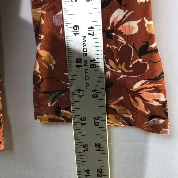 Anthropologie Daniel Rainn Darrel Crochet Yoke Knit Floral Print Top Petite M - Picture 8 of 9